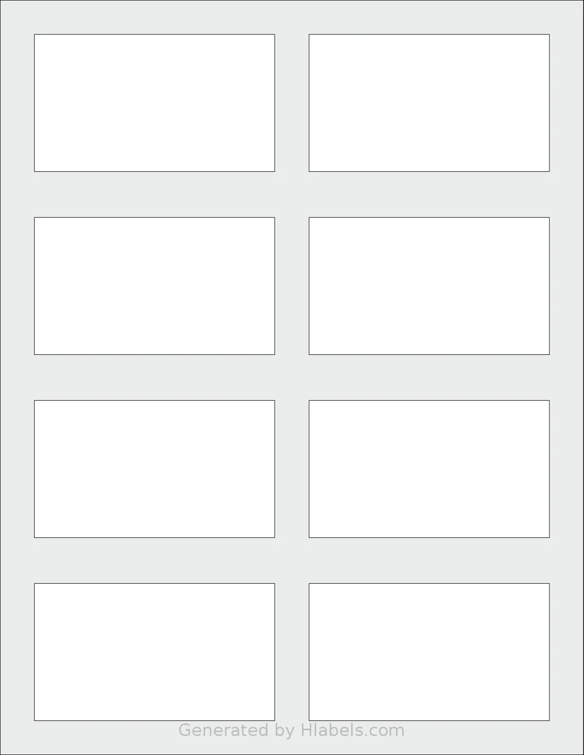 SheetLabels® SL690 template with 8 rectangular 3.5 x 2 inch labels per sheet, on Letter-size adhesive blank label sheets.