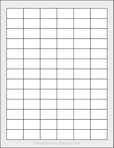 SheetLabels® SL691 template with 78 rectangular 1.25 x 0.75 inch labels per sheet, on Letter-size adhesive blank label sheets.