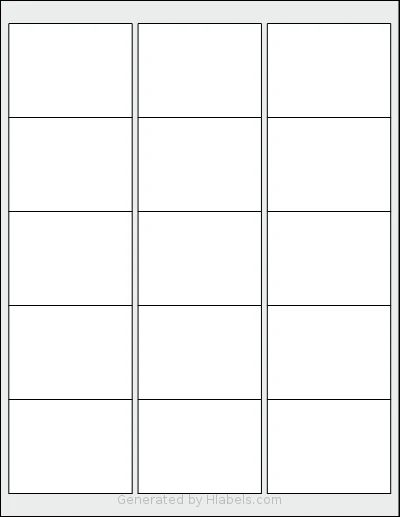 SheetLabels® SL694 template with 15 rectangular 2.625 x 2 inch labels per sheet, on Letter-size adhesive blank label sheets.