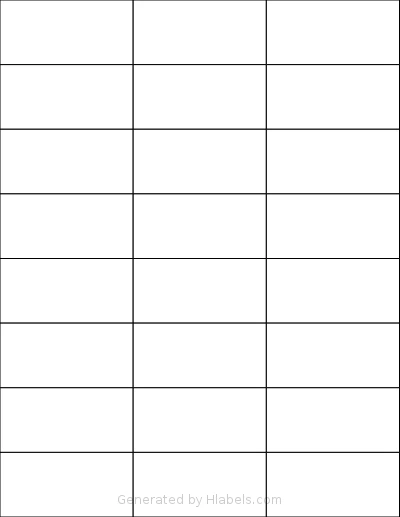SheetLabels® SL705 template with 24 rectangular 2.833 x 1.375 inch labels per sheet, on Letter-size adhesive blank label sheets.