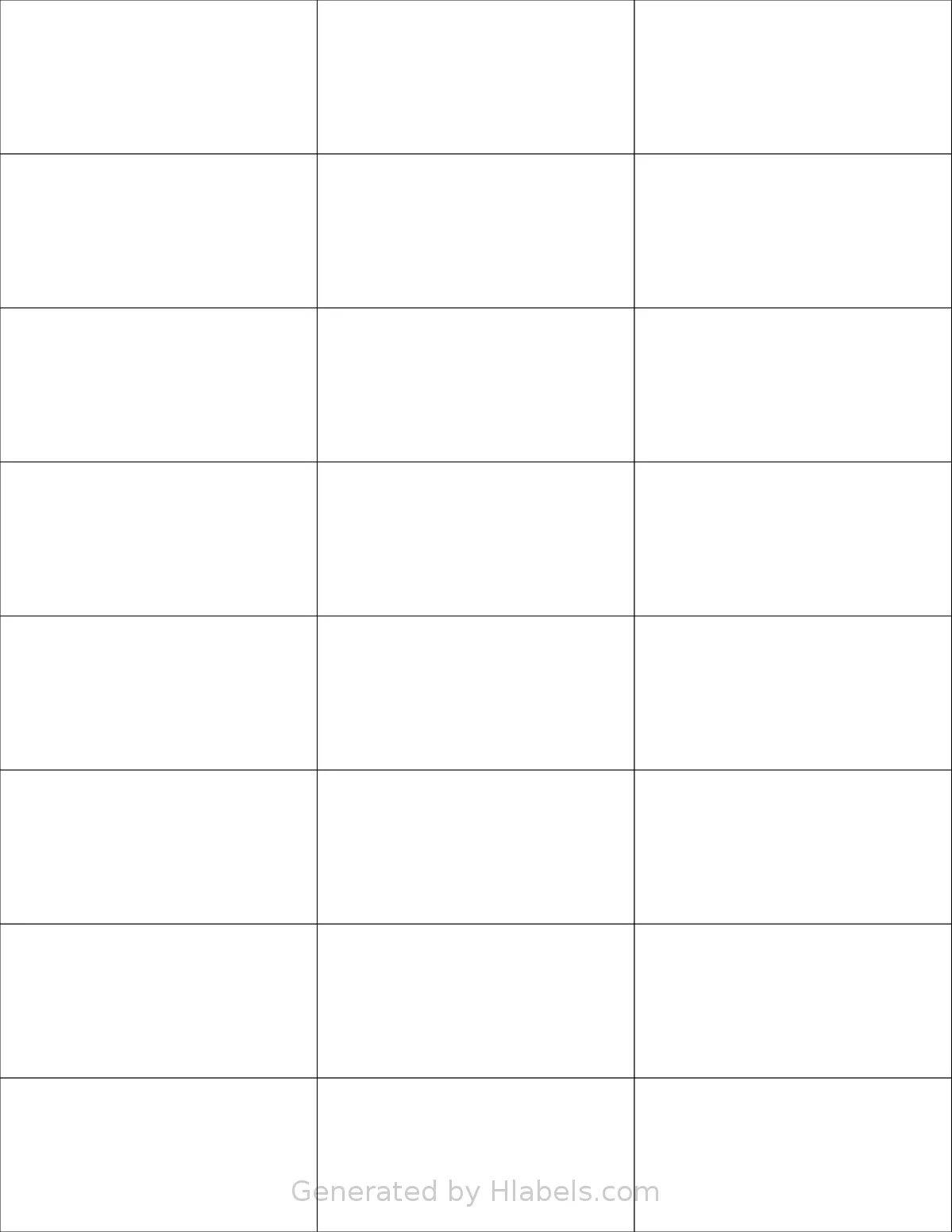SheetLabels® SL705 template with 24 rectangular 2.833 x 1.375 inch labels per sheet, on Letter-size adhesive blank label sheets.