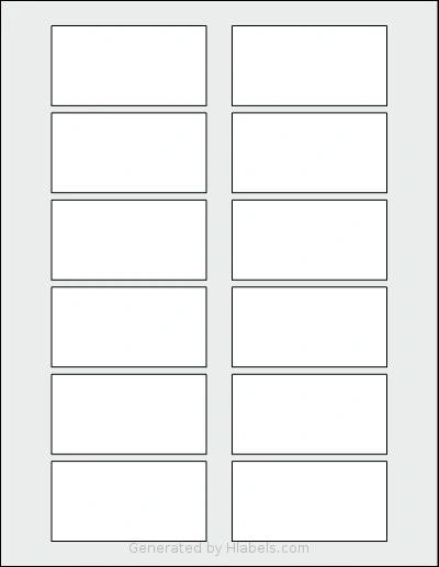 SheetLabels® SL722 template with 12 rectangular 3 x 1.55 inch labels per sheet, on Letter-size adhesive blank label sheets.
