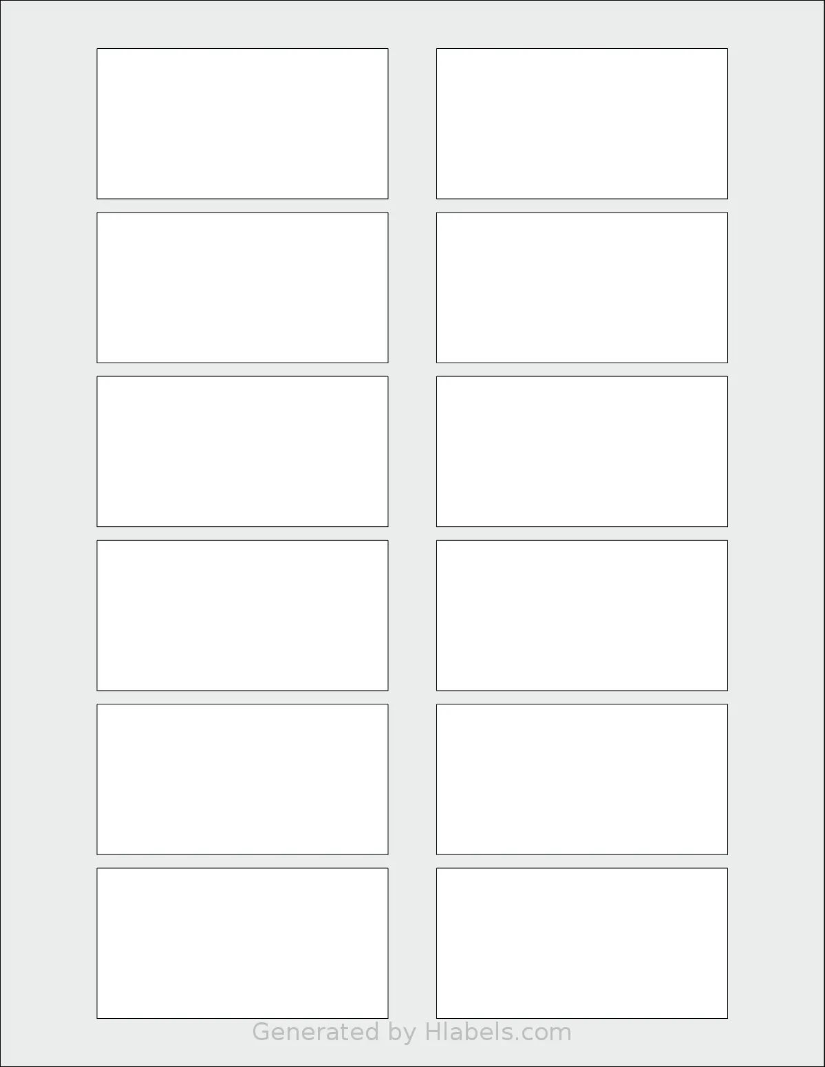 SheetLabels® SL722 template with 12 rectangular 3 x 1.55 inch labels per sheet, on Letter-size adhesive blank label sheets.