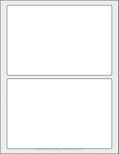 SheetLabels® SL728 template with 2 rectangular 7.5 x 5 inch labels per sheet, on Letter-size adhesive blank label sheets.
