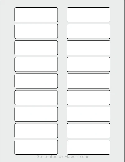 SheetLabels® SL731 template with 18 rectangular 2.9375 x 1 inch labels per sheet, on Letter-size adhesive blank label sheets.