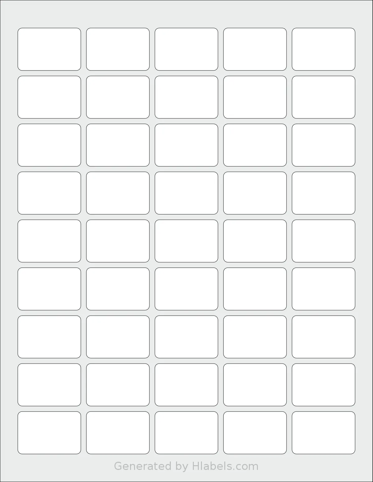 SheetLabels® SL737 template with 45 rectangular 1.438 x 0.969 inch labels per sheet, on Letter-size adhesive blank label sheets.