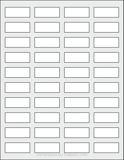 SheetLabels® SL745 template with 40 rectangular 1.7 x 0.6875 inch labels per sheet, on Letter-size adhesive blank label sheets.