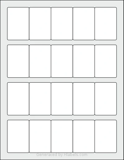 SheetLabels® SL749 Template SheetLabels® SL749 template with 20 rectangular 1.5 x 2.25 inch labels per sheet, on Letter-size adhesive blank label sheets.