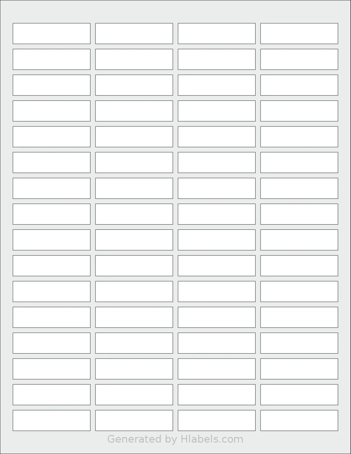 SheetLabels® SL806 template with 64 rectangular 1.875 x 0.5 inch labels per sheet, on Letter-size adhesive blank label sheets.