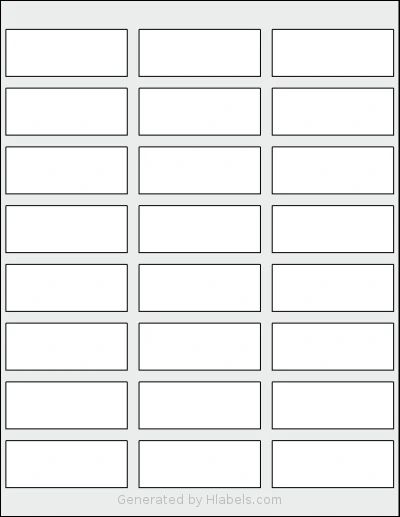 SheetLabels® SL847 template with 24 rectangular 2.583 x 1 inch labels per sheet, on Letter-size adhesive blank label sheets.
