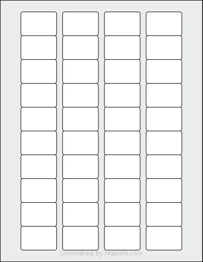 SheetLabels® SL898 Template SheetLabels® SL898 template with 40 rectangular 1.5 x 1 inch labels per sheet, on Letter-size adhesive blank label sheets.