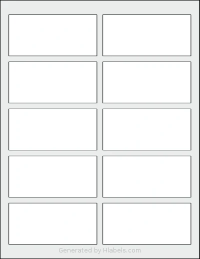 SheetLabels® SL951 template with 10 rectangular 3.75 x 1.75 inch labels per sheet, on Letter-size adhesive blank label sheets.