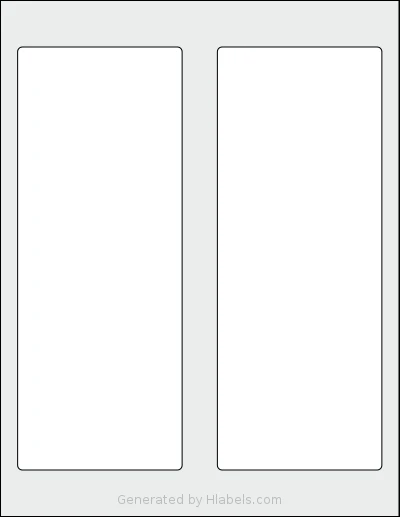 SheetLabels® SL974 template with 2 rectangular 3.5 x 9 inch labels per sheet, on Letter-size adhesive blank label sheets.