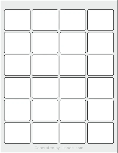 SheetLabels® Sl1254 template with 24 rectangular 1.875 x 1.5 inch labels per sheet, on Letter-size adhesive blank label sheets.