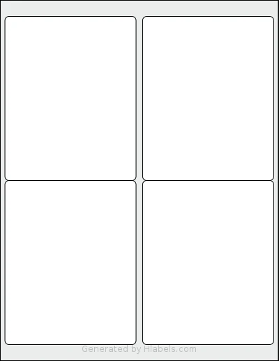 SmithCorona® 9304 template with 4 rectangular 4 x 5 inch labels per sheet, on Letter-size adhesive blank label sheets.