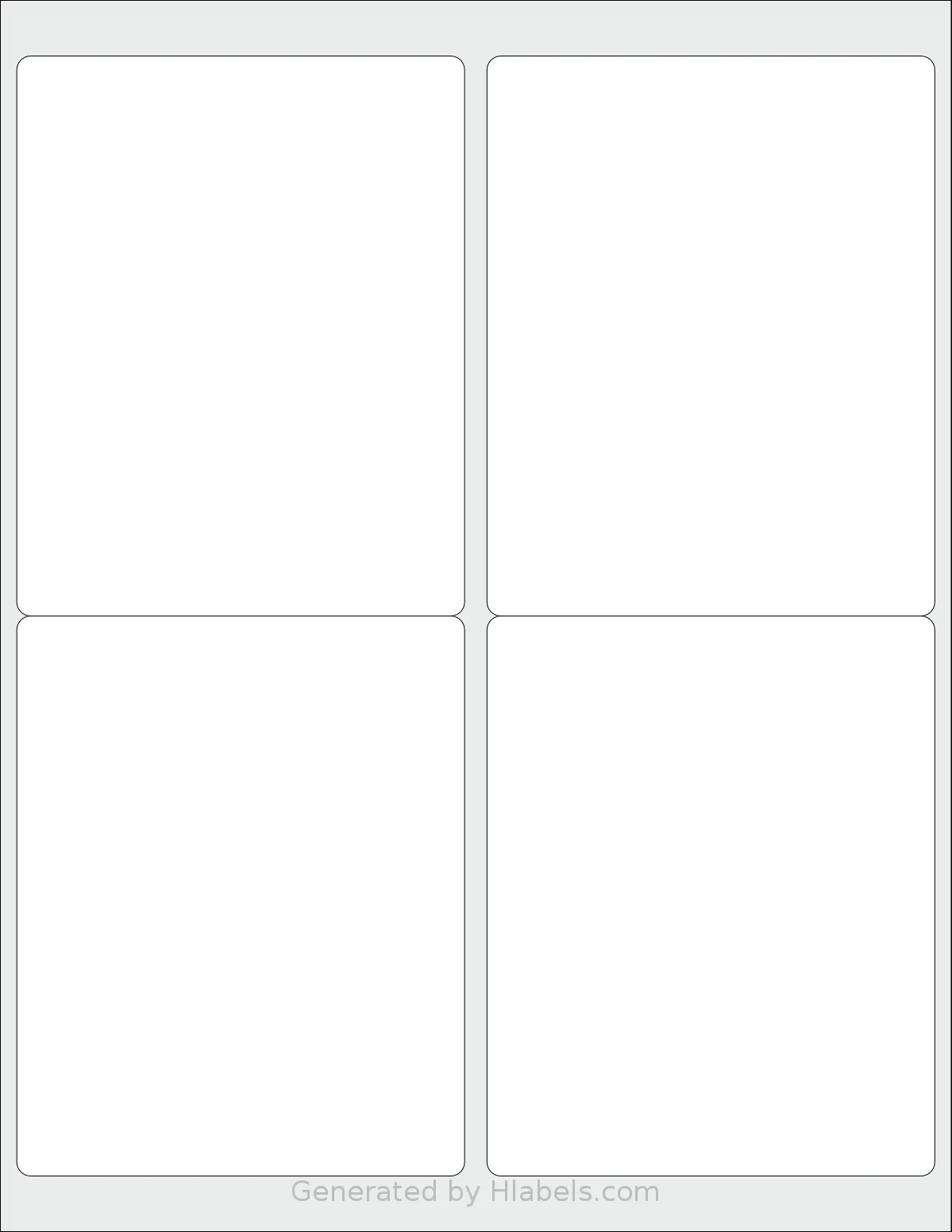 SmithCorona® 9304 template with 4 rectangular 4 x 5 inch labels per sheet, on Letter-size adhesive blank label sheets.