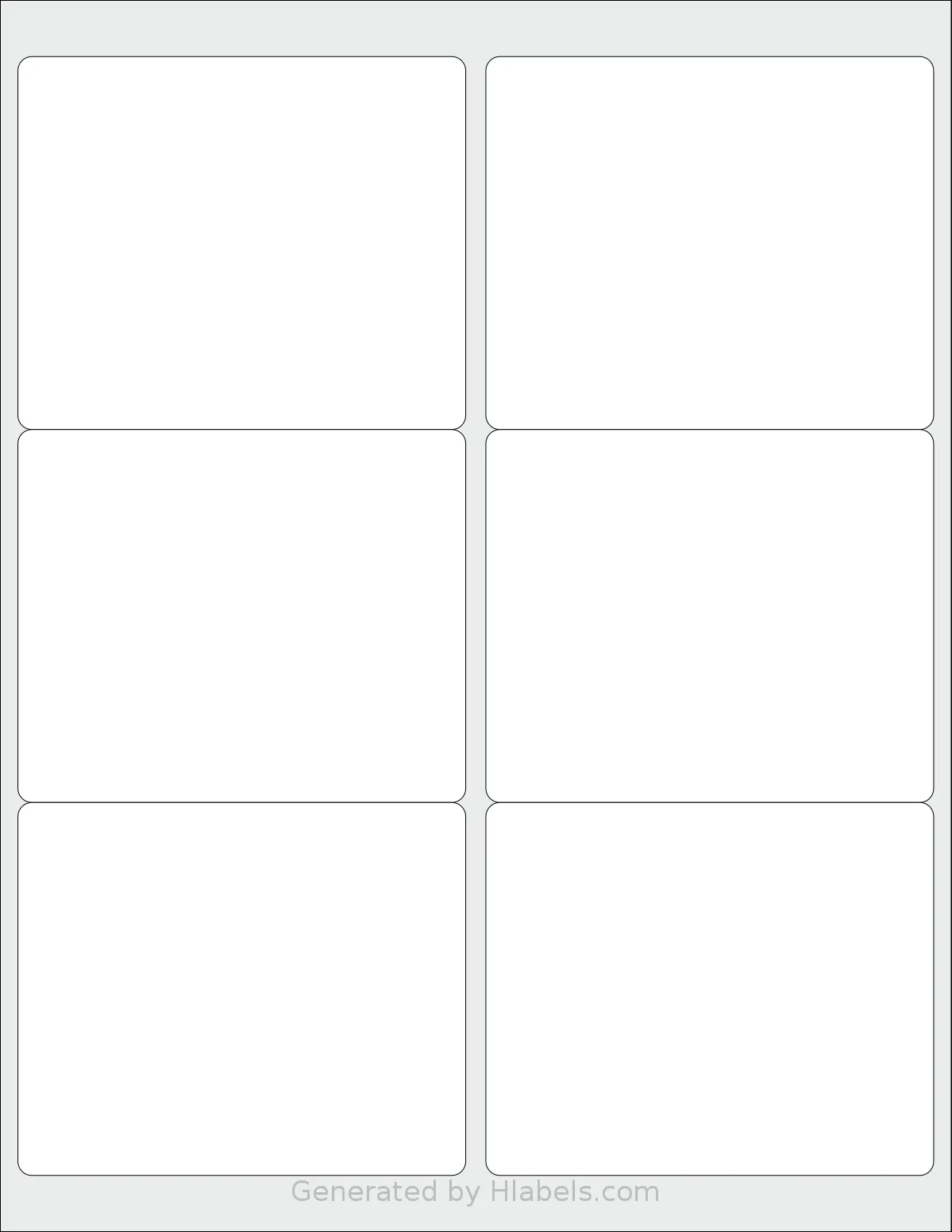 SmithCorona® 9306 template with 6 rectangular 4 x 3.33 inch labels per sheet, on Letter-size adhesive blank label sheets.