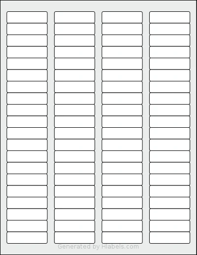 SmithCorona® 9380 template with 80 rectangular 1.75 x 0.5 inch labels per sheet, on Letter-size adhesive blank label sheets.