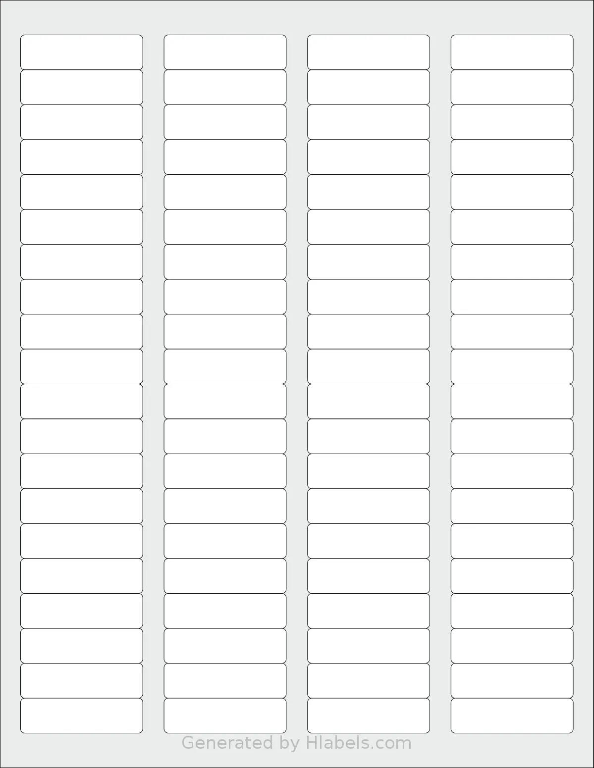 SmithCorona® 9380 template with 80 rectangular 1.75 x 0.5 inch labels per sheet, on Letter-size adhesive blank label sheets.