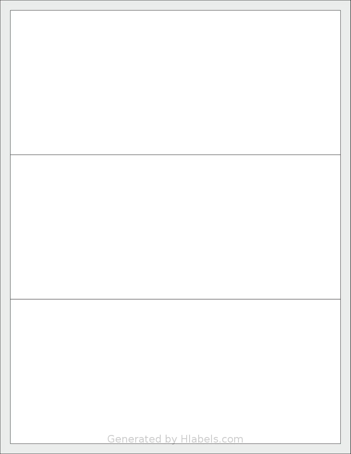SmithCorona® 9503 template with 3 rectangular 8 x 3.5 inch labels per sheet, on Letter-size adhesive blank label sheets.