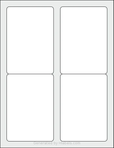 SmithCorona® 9504 template with 4 rectangular 3.5 x 5 inch labels per sheet, on Letter-size adhesive blank label sheets.
