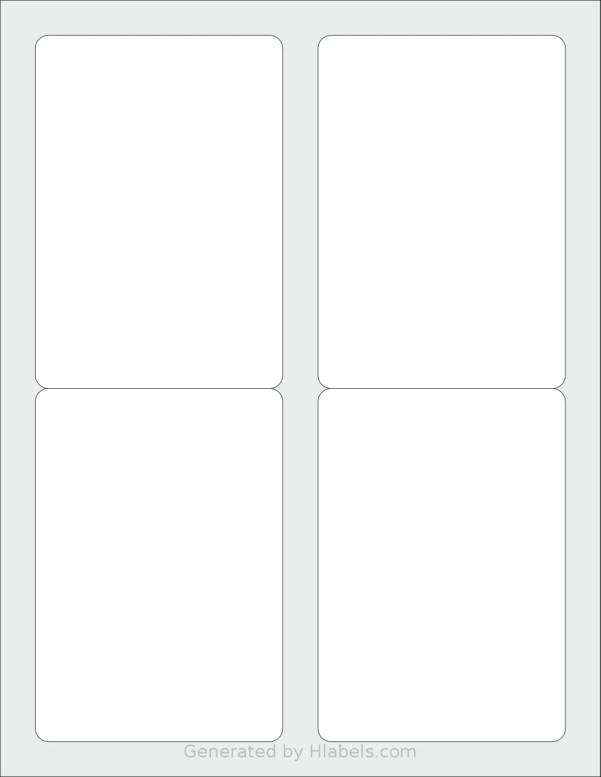 SmithCorona® 9504 template with 4 rectangular 3.5 x 5 inch labels per sheet, on Letter-size adhesive blank label sheets.