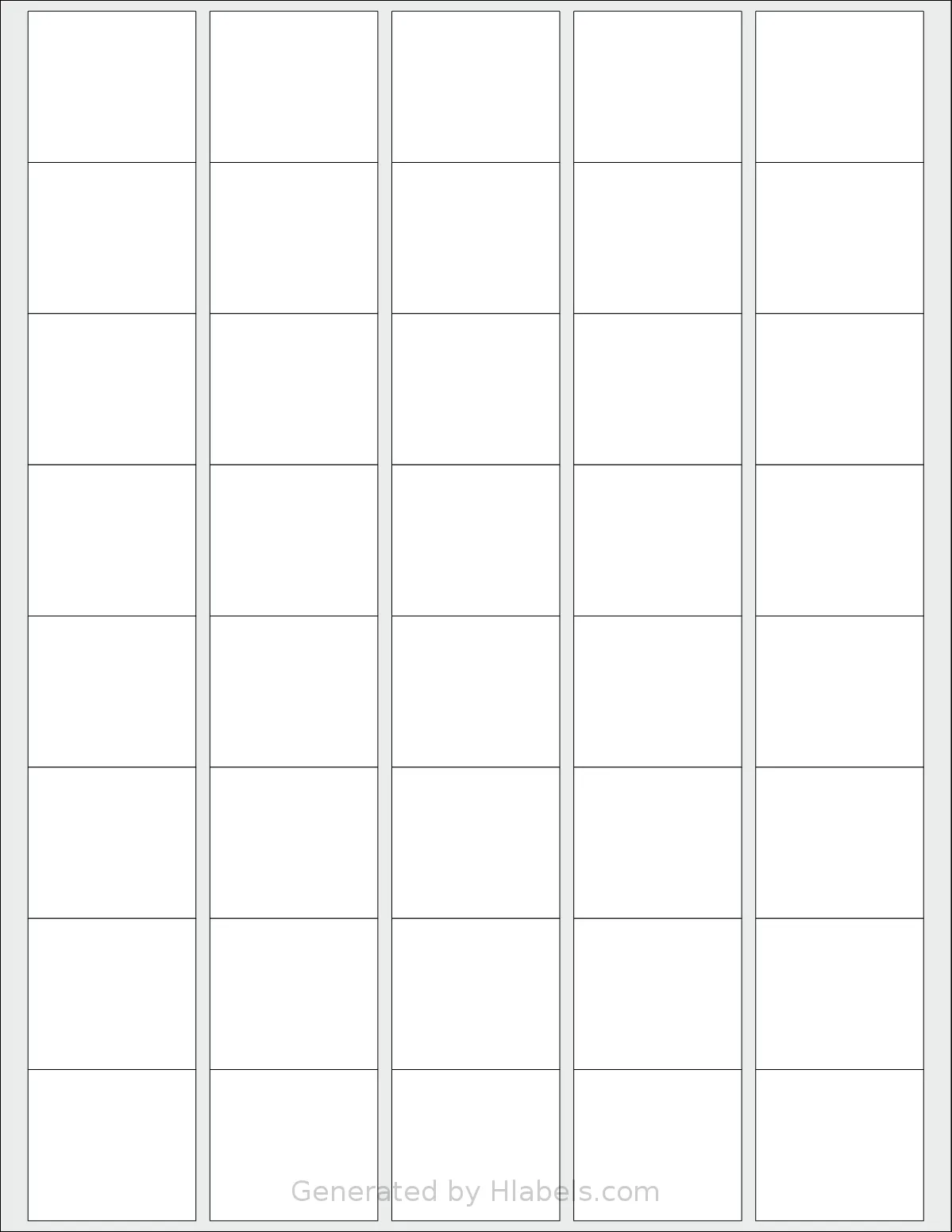 SmithCorona® S103W template with 40 rectangular 1.5 x 1.35 inch labels per sheet, on Letter-size adhesive blank label sheets.