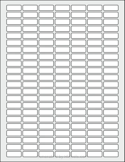 SmithCorona® S112W template with 154 rectangular 1 x 0.375 inch labels per sheet, on Letter-size adhesive blank label sheets.