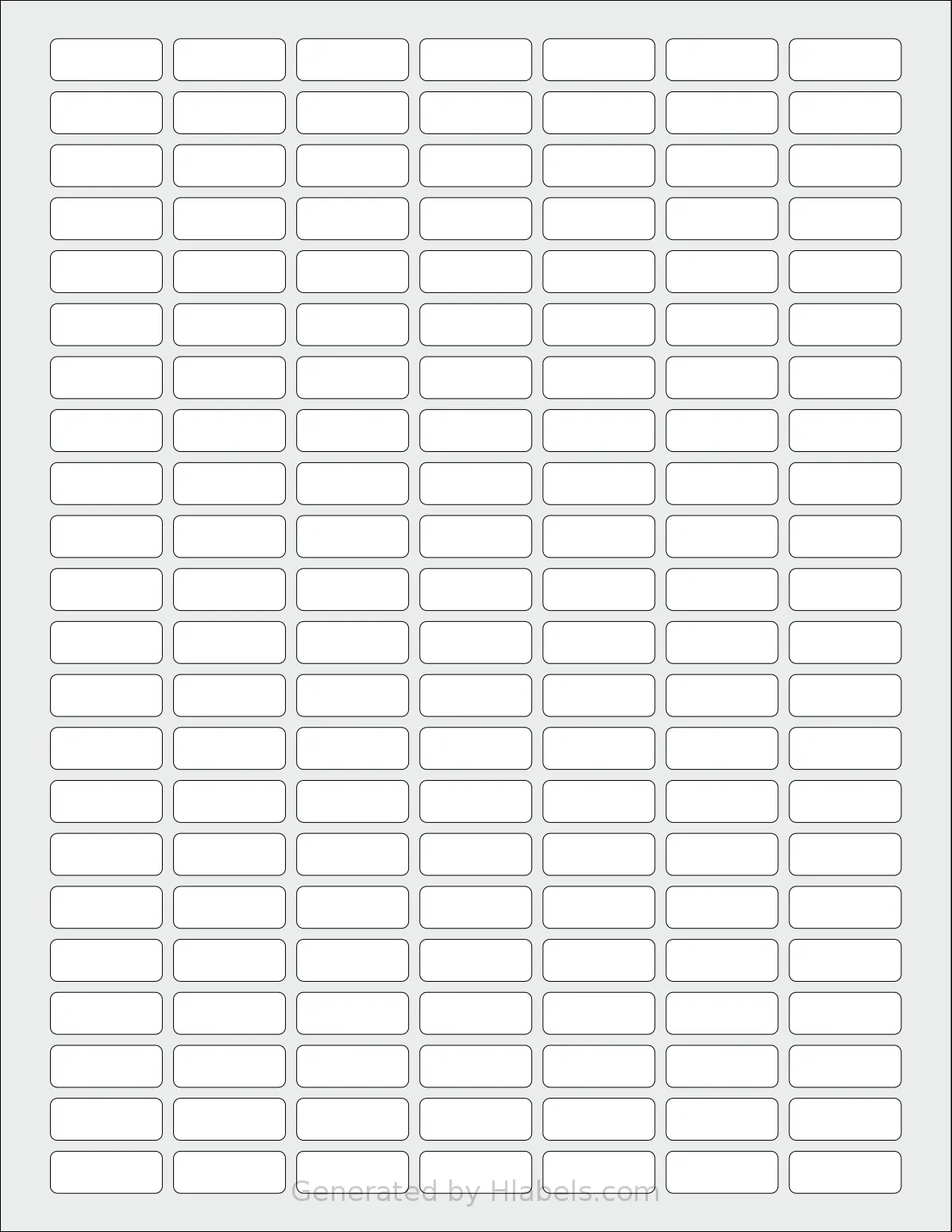 SmithCorona® S112W template with 154 rectangular 1 x 0.375 inch labels per sheet, on Letter-size adhesive blank label sheets.