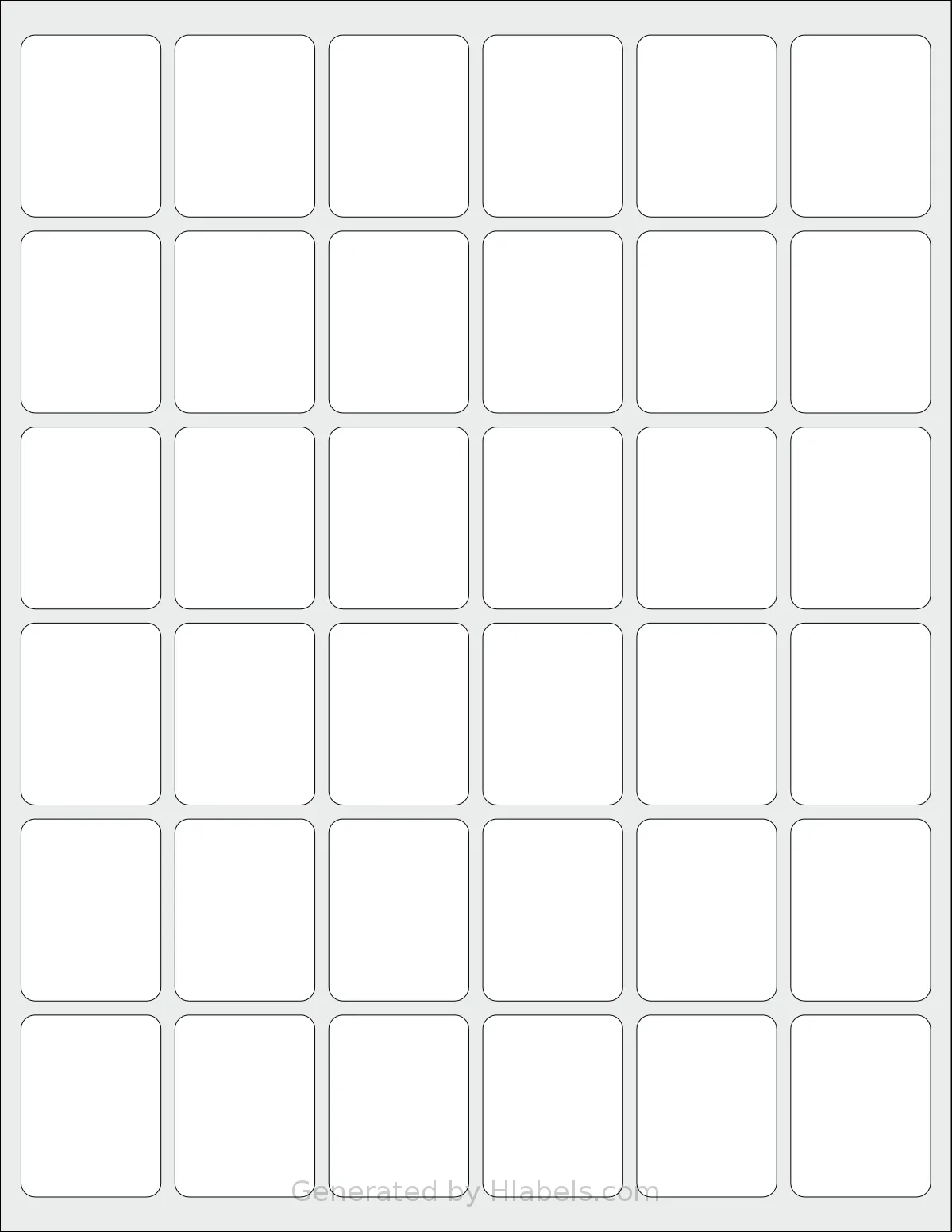 SmithCorona® S114W template with 36 rectangular 1.25 x 1.625 inch labels per sheet, on Letter-size adhesive blank label sheets.