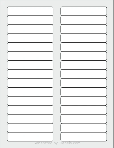SmithCorona® S126W template with 30 rectangular 3.4375 x 0.667 inch labels per sheet, on Letter-size adhesive blank label sheets.