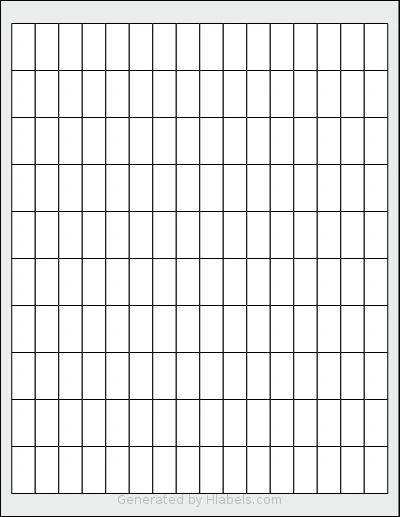 SmithCorona® S182W template with 160 rectangular 0.5 x 1 inch labels per sheet, on Letter-size adhesive blank label sheets.