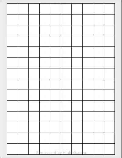 SmithCorona® S184W template with 140 square 0.75 x 0.75 inch labels per sheet, on Letter-size adhesive blank label sheets.