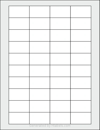 SmithCorona® S190W template with 40 rectangular 1.75 x 1 inch labels per sheet, on Letter-size adhesive blank label sheets.