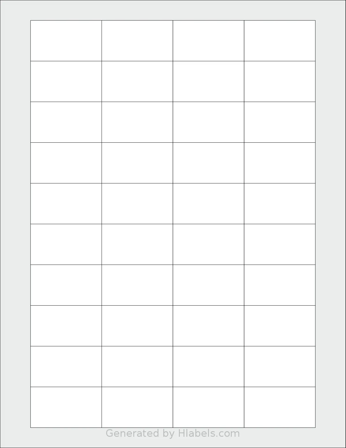 SmithCorona® S190W template with 40 rectangular 1.75 x 1 inch labels per sheet, on Letter-size adhesive blank label sheets.