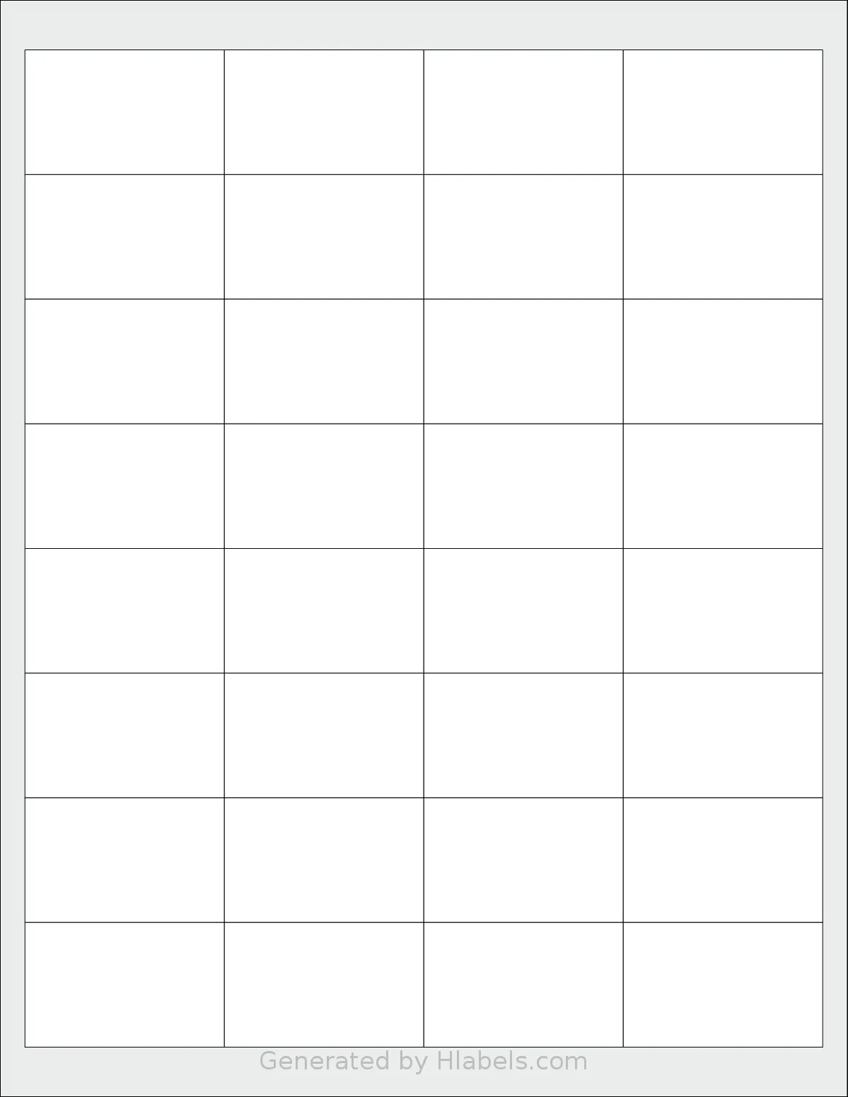 SmithCorona® S192W template with 32 rectangular 2 x 1.25 inch labels per sheet, on Letter-size adhesive blank label sheets.