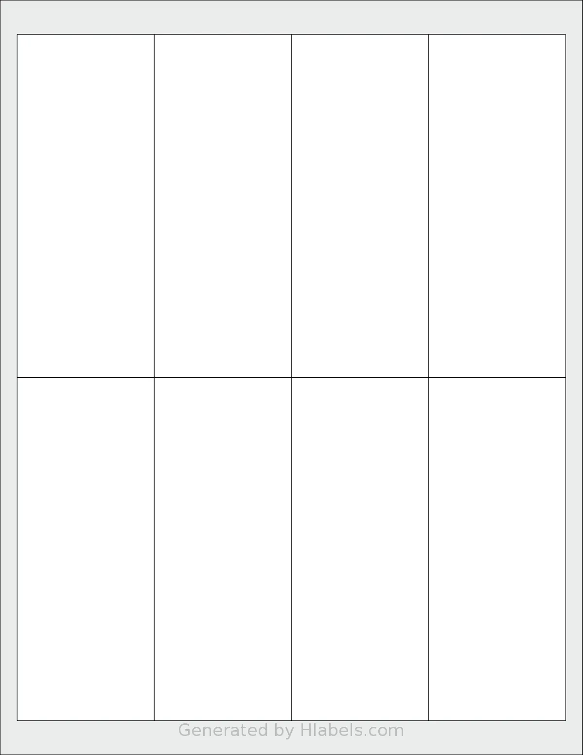 SmithCorona® S193W template with 8 rectangular 2 x 5 inch labels per sheet, on Letter-size adhesive blank label sheets.