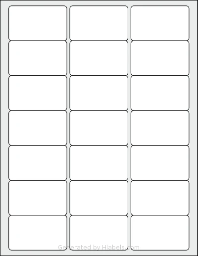 SmithCorona® S194W template with 21 rectangular 2.5 x 1.5 inch labels per sheet, on Letter-size adhesive blank label sheets.