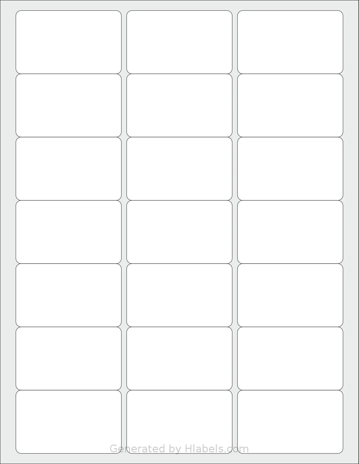 SmithCorona® S194W template with 21 rectangular 2.5 x 1.5 inch labels per sheet, on Letter-size adhesive blank label sheets.