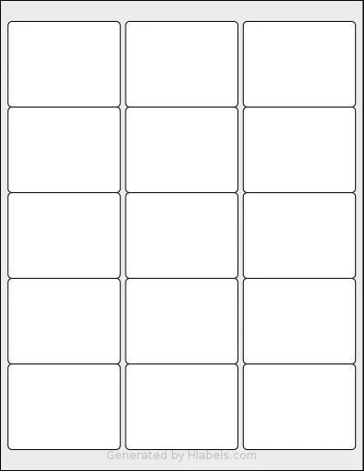 SmithCorona® S196W template with 15 rectangular 2.625 x 2 inch labels per sheet, on Letter-size adhesive blank label sheets.