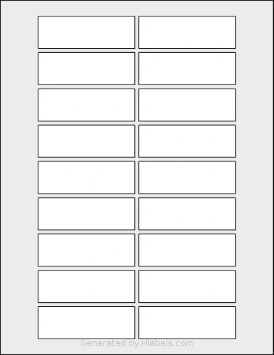 SmithCorona® S198W template with 18 rectangular 3 x 1 inch labels per sheet, on Letter-size adhesive blank label sheets.