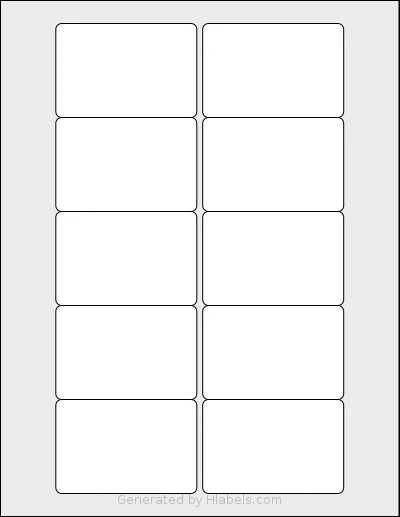SmithCorona® S199W template with 10 rectangular 3 x 2 inch labels per sheet, on Letter-size adhesive blank label sheets.