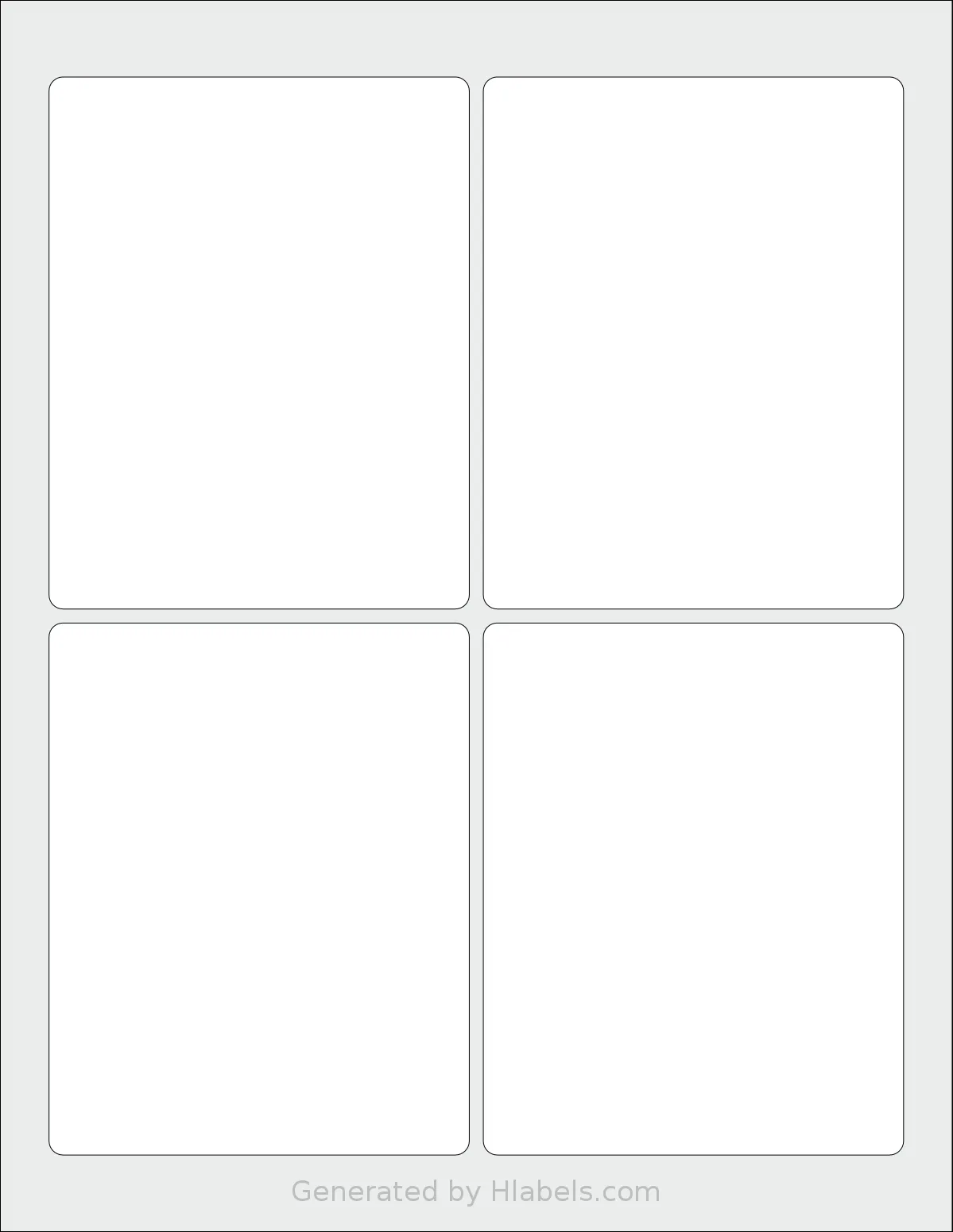 SmithCorona® S203W template with 4 rectangular 3.75 x 4.75 inch labels per sheet, on Letter-size adhesive blank label sheets.