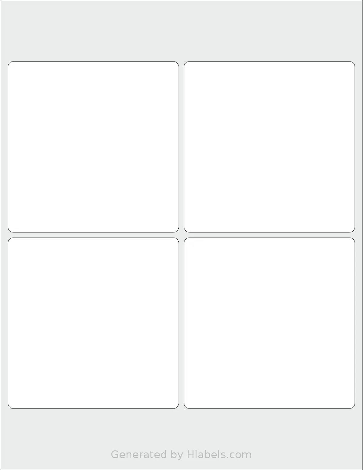 SmithCorona® S204W template with 4 square 4 x 4 inch labels per sheet, on Letter-size adhesive blank label sheets.