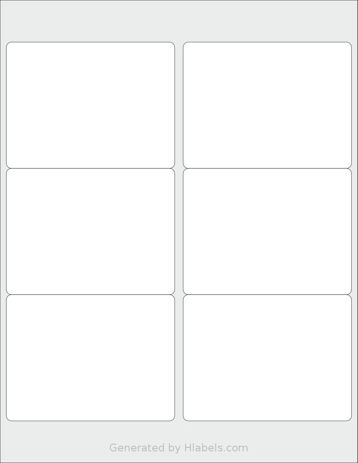 SmithCorona® S210W template with 6 rectangular 4 x 3 inch labels per sheet, on Letter-size adhesive blank label sheets.