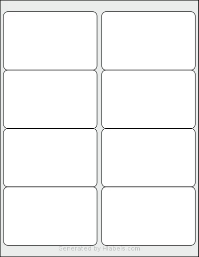 SmithCorona® S215W template with 8 rectangular 4 x 2.5 inch labels per sheet, on Letter-size adhesive blank label sheets.