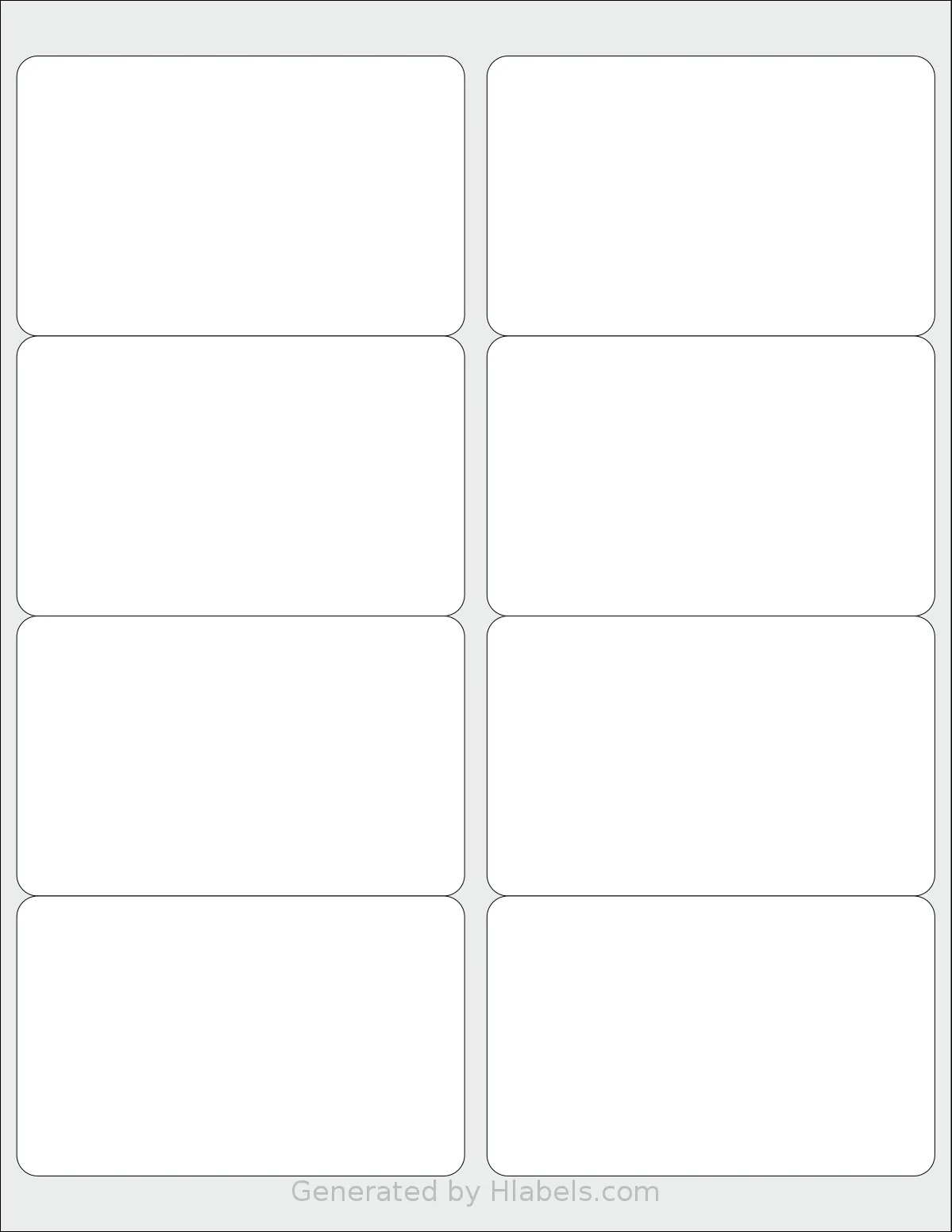 SmithCorona® S215W template with 8 rectangular 4 x 2.5 inch labels per sheet, on Letter-size adhesive blank label sheets.