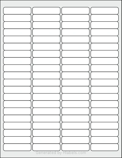 SmithCorona® S217W template with 80 rectangular 1.9375 x 0.5 inch labels per sheet, on Letter-size adhesive blank label sheets.