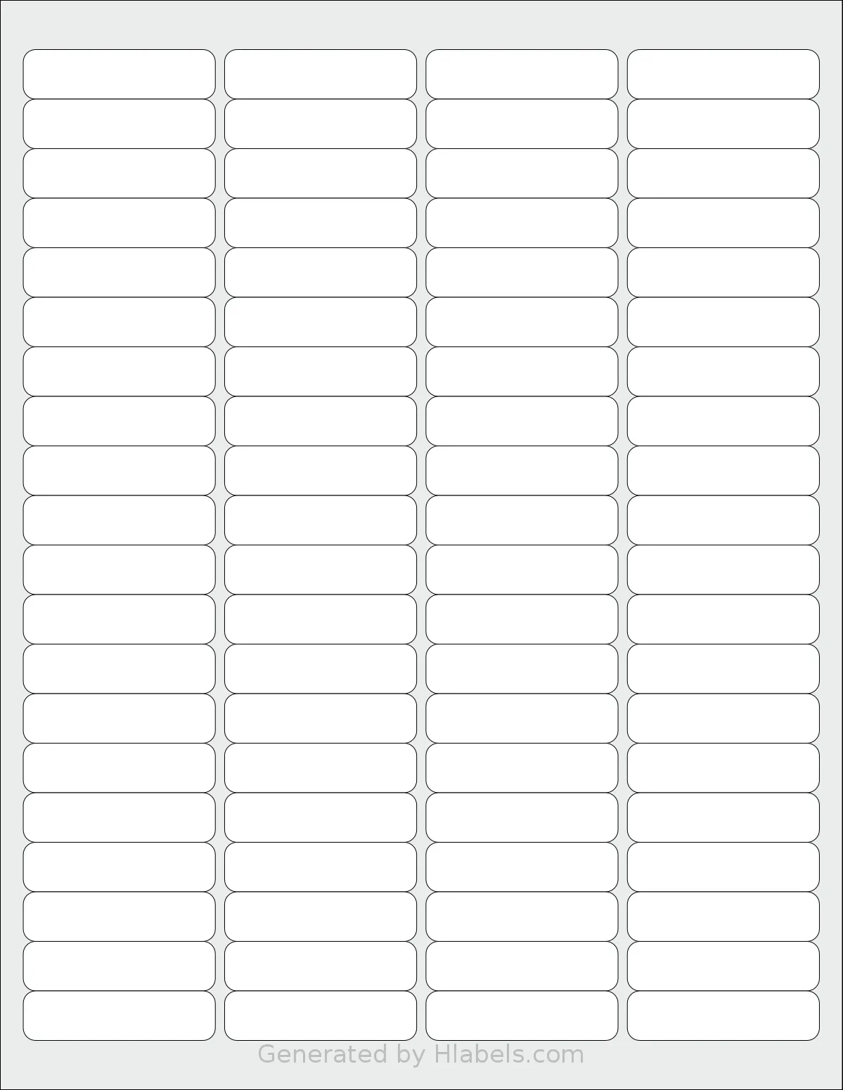 SmithCorona® S217W template with 80 rectangular 1.9375 x 0.5 inch labels per sheet, on Letter-size adhesive blank label sheets.