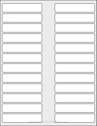 SmithCorona® S220W template with 24 rectangular 3.5 x 0.75 inch labels per sheet, on Letter-size adhesive blank label sheets.